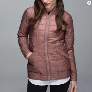 Lululemon The Bomb Bomber Jacket Size 8 Bark Berry